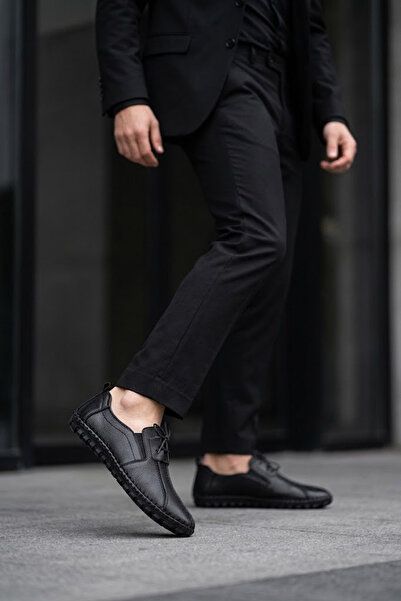 SOLMAZ Secure 1931 Black Genuine Leather Men's Shoes