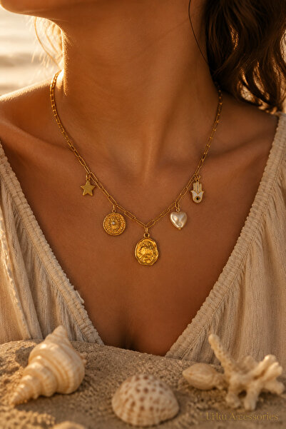 utkuergin Stainless Steel Charm Gold Steel Necklace