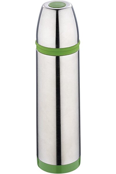 Nessan 500ml Double Wall Vacuum Flask with Color Band, Built-in Lid Cup, Stai...