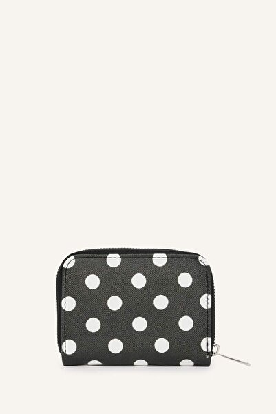 DeFacto Women's Faux Polka Dot Brown Leather Card Holder I1081Axns