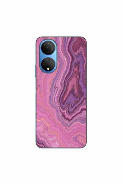 OEM Case compatible with Honor X7 Silicone Gel Tpu Pattern Pink Quartz Marble
