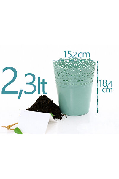 Alezy DAS2 Dantel No:2 - 2.3 Litre Plastik 4'lü Saksı