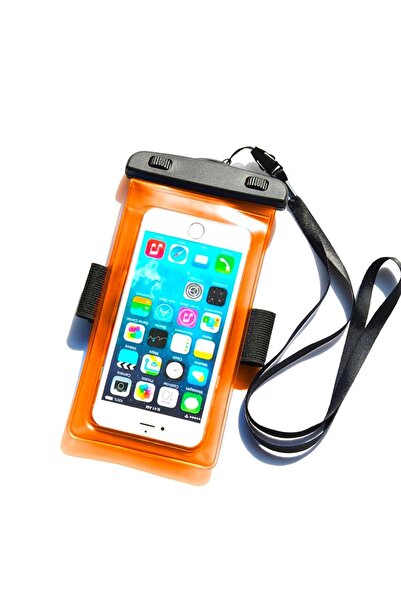 OEM Universal Waterproof Phone Pouch 6.5in with Lanyard, Orange