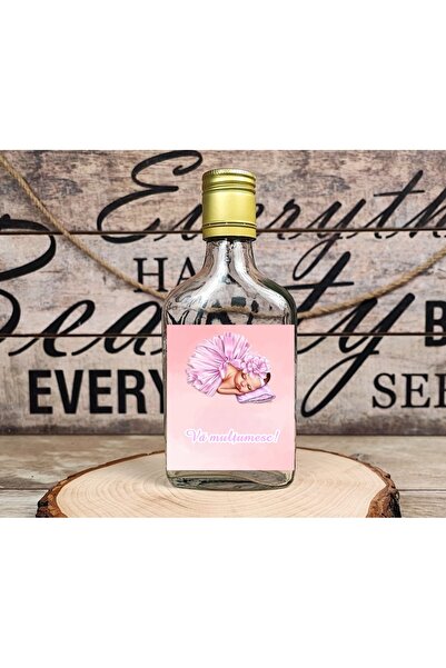Invitatii Originale Sticla 200 ml + dop metalic- model Bebelusa - set 20 buc