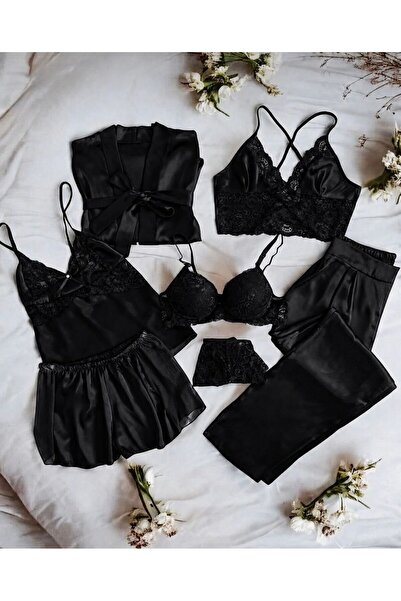 cdh çeyize dair herşey Infinite Black Love Dowry Set 8 Pieces
