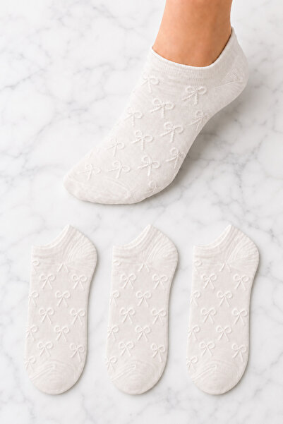 ZENGİN 3 Pack Seamless Embossed Women's Sneaker Socks |   Daily Comfort
