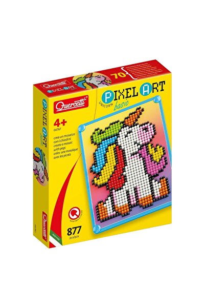 quercetti Set de creatie, Quercetti, Pixelart Basic Unicorn, 877 piese