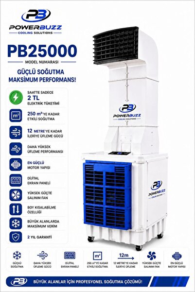 POWERBUZZ PORTATİF - EVAPORATİF SULU SOĞUTMA -POWERBUZZ SOĞUTUCU - PB25000