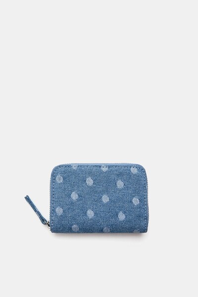 Pull & Bear Puantiye desenli denim cüzdan