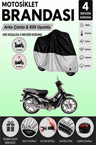 Cemku Double Black Top - Gray Bottom, Rear Bag Compatible Kuba Xy100-E Motorc...