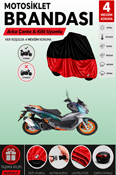 Cemku Double Black Top - Red Bottom, Rear Bag Compatible Arora Max-T Easy Mot...