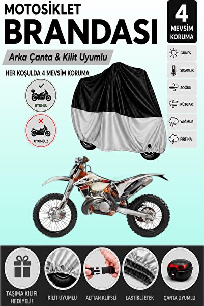 Cemku Double Black Top - Gray Bottom, Rear Bag Compatible Ktm 300 Exc Six Day...
