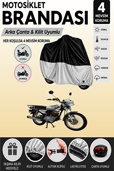 Cemku Double Black Top - Gray Bottom, Rear Bag Compatible Motolux Mz46 t Moto...