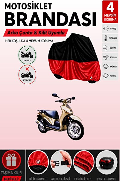 Cemku Double Black Top - Red Bottom, Rear Bag Compatible Dorado Arcon 150 Mot...