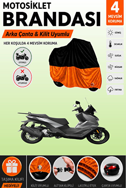 Cemku Double Black Top - Orange Bottom, Rear Bag Compatible Voge Sr3 Motorcyc...