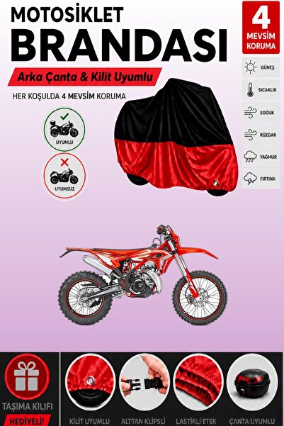 Cemku Double Black Top - Red Bottom, Rear Bag Compatible Beta Xtrainer Motorc...