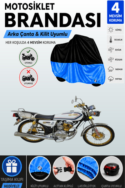 Cemku Double Black Top - Blue Bottom, Rear Bag Compatible Kuba Cheetah 170F M...