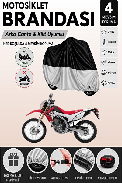 Cemku Double Black Top - Gray Bottom, Rear Bag Compatible Honda Crf 250 L Mot...