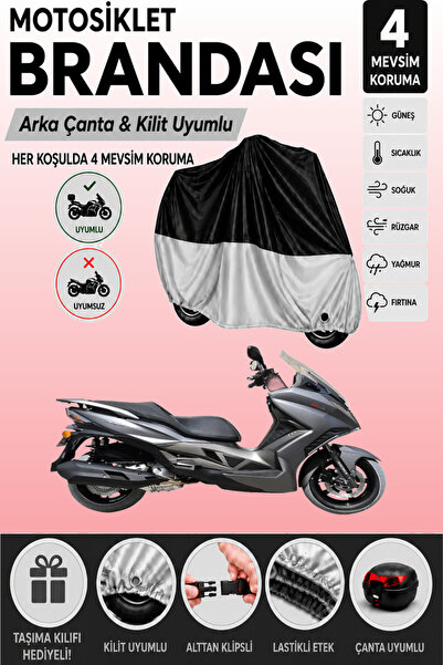 Cemku Double Black Top - Gray Bottom, Rear Bag Compatible Arora Gt 250 Motorc...