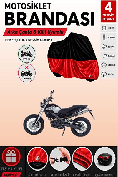 Cemku Double غطاء علوي أسود - سفلي أحمر، غطاء خلفي متوافق مع دراجة BMW G 650 ...