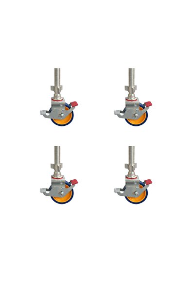 Smart Heater & Cooler Set de 4 roți din aluminiu pentru schelă, cu frâne, de ...