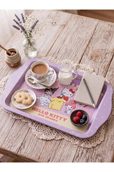 GiFi Kuromi & Hello Kitty Lisanslı Mini Metal Tepsi Süt Tepsisi