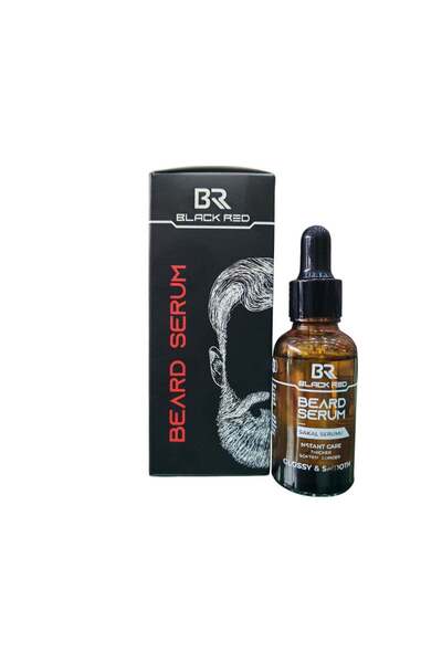 Black Red Beard & Mustache Serum for Thickening & Smoothing Beard Hair & Must...