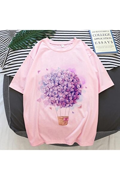 valeriae Tricou cu mânecă scurtă, croială lejeră, premium, cu imprimeu special