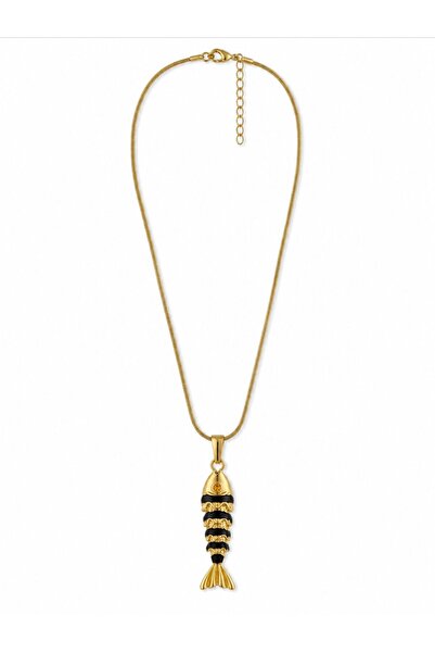 Goche Gold Plated Enamel Moving Fish Pendant - 316L Stainless Steel Women's J...