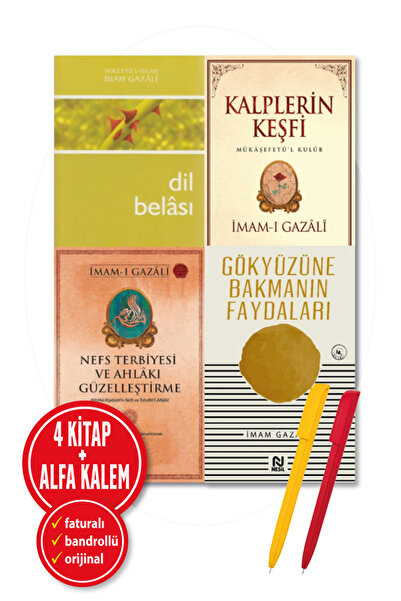 Çelik Yayınevi Alfa Kalem+Kalplerin Keşfi-Sırları+Nefs Terbiyesi+Dil Belası+G...