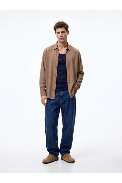 Ltb Basic Brown Shirt with Buttons