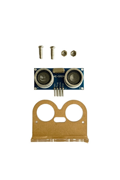 Sensör Modül HC-SR04 Ultrasonik Mesafe Sensörü + Şeffaf Akrilik Tutucu Seti A...