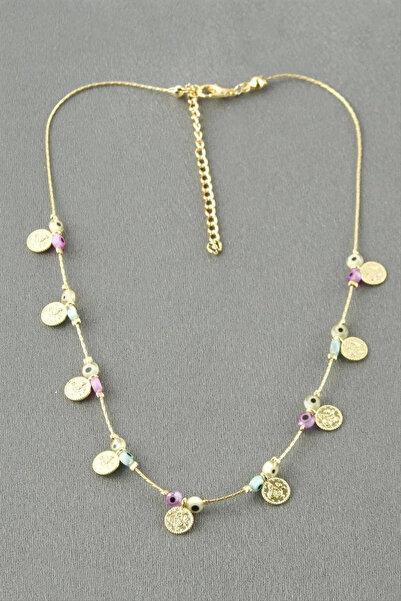 Marsilyan Nvdn- Coin Bead Evil Eye Necklace Iegrs-Nvdn1