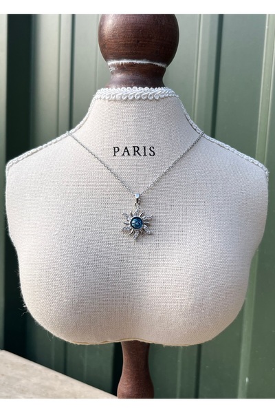 IrazErezJewelry Çelik Mavi Taşlı Rapunzel Kolye
