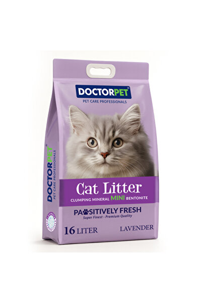Doctor Pet Lavender Scented Clumping Mineral Mini Bentonite Cat Litter 16L - ...