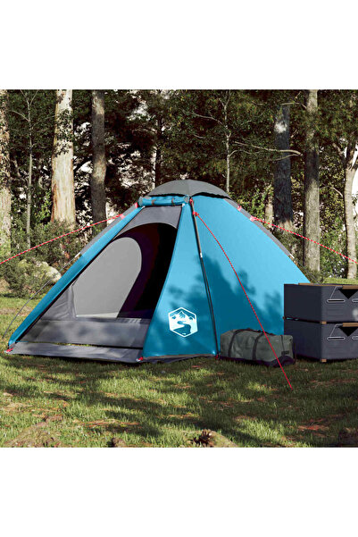vidaxl Cort de camping cupola pentru 4 persoane, albastru, impermeabil
