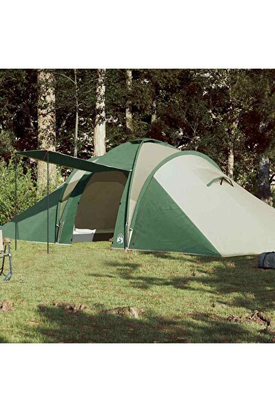 vidaxl Cort de camping cupola pentru 6 persoane, verde, impermeabil