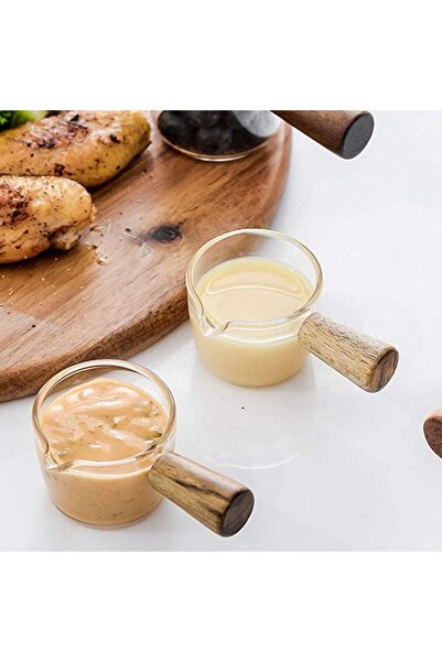 Blackstone Borosilicate Glass Saucepan 100ml with Wooden Handle, Mini Butter ...