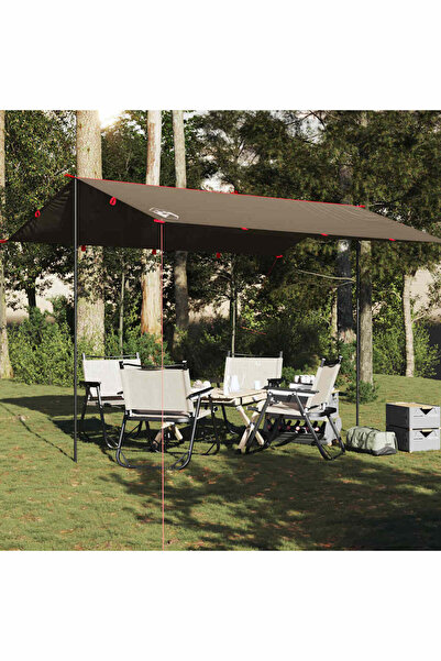 vidaxl Prelata de camping, maro, 406x306 cm, impermeabila