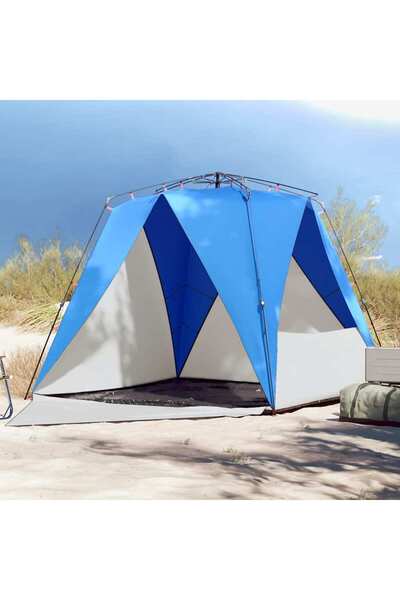 vidaxl Cort camping 4 persoane albastru azur impermeabil setare rapida