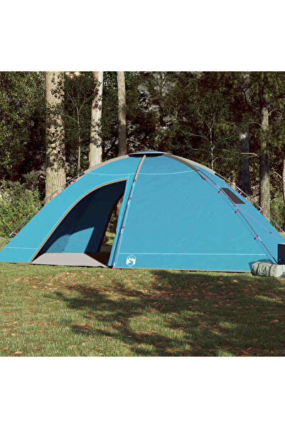 vidaxl Cort de camping pentru 8 persoane, albastru, impermeabil