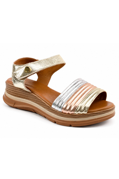 Anna Viotti Sandale dama piele naturala D22 S629-auriu-39