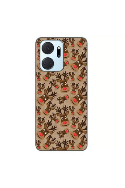 OEM Case compatible with Honor X7a Silicone Gel Tpu Christmas Rudolf Pattern