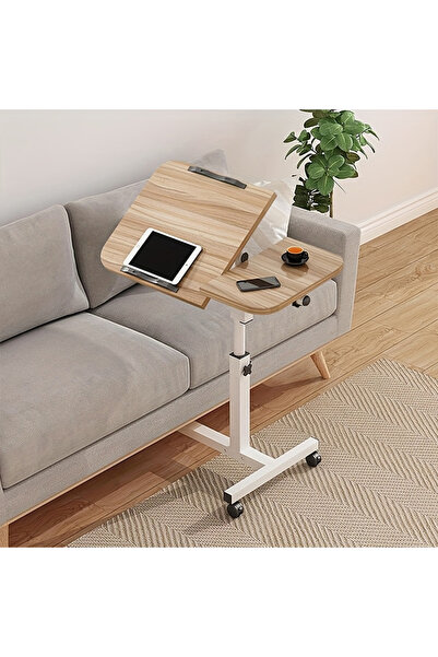 GGEROU Adjustable bedside table with spring lift mechanism, medical-grade adj...