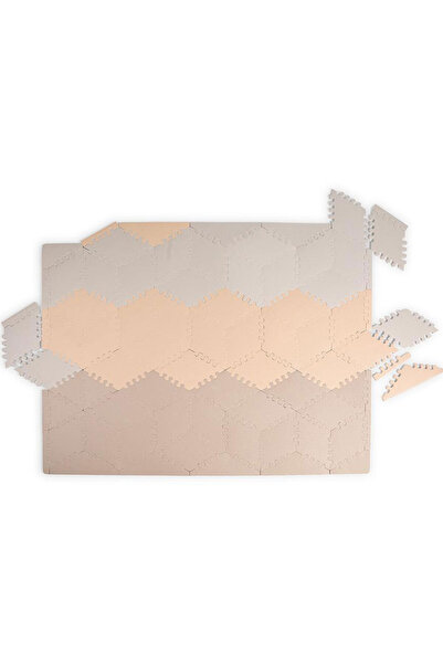 Bumble & Bird BabySafe Play Mat Multi-Shape 52pcs+22 Edges - Peach & Brown