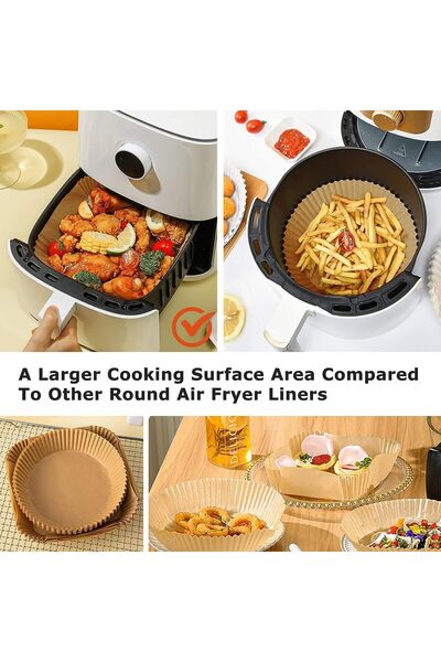 B & S Air Fryer Disposable Paper Liner, Square, Water-proof Parchment for Bak...