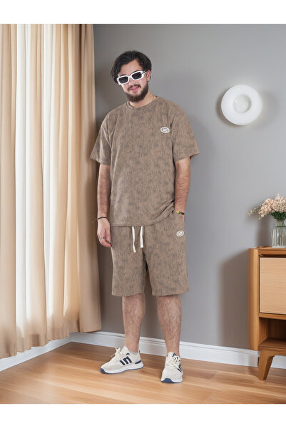 Finelook Men's Textured Shirt and Shorts Set