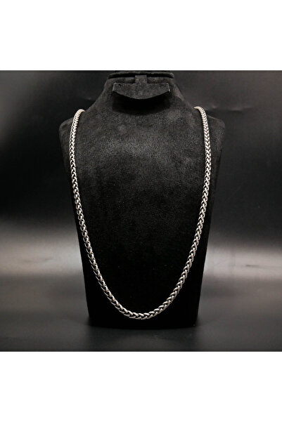 Silver Antique Chain Necklace for Men & Women - Byzantine Braided Cuban Rope ...