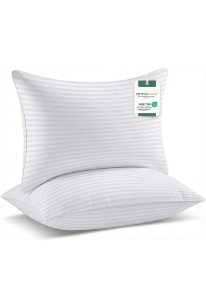 COTTON HOME ® Premium Supersoft Stripe Pillow Standard Size 50x75cm /20''x 30...