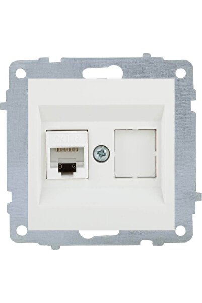 OVİVO Grano Data Prizi (1*Rj45 Cat 6) White (with Frame)